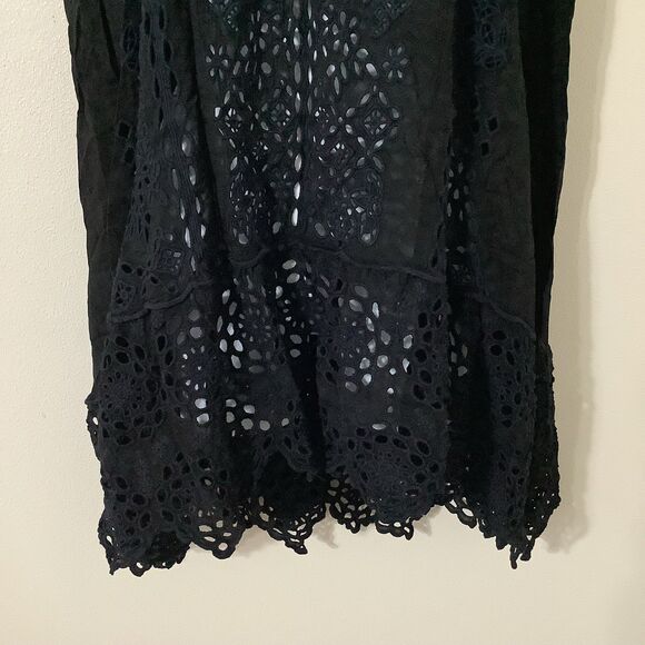Johnny Was Eyelet Lace Crochet Witchy Whimsigoth Boho Oversized Dress Small - Picture 3 of 7